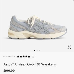 Asics Gel-1130 Gray and Cream Sneakers with GEL Cushioning